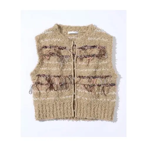 Firsthand 異素材フリンジニットベスト / ボーダーニットベスト 25AW