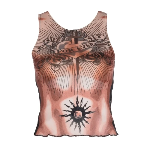 Jean Paul Gaultier トロンプルイユプリント トップ