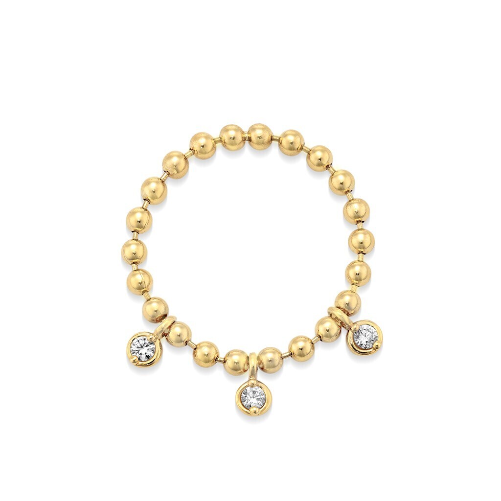 STAR JEWELRY K10 リング DIAMOND BALL CHAIN RING