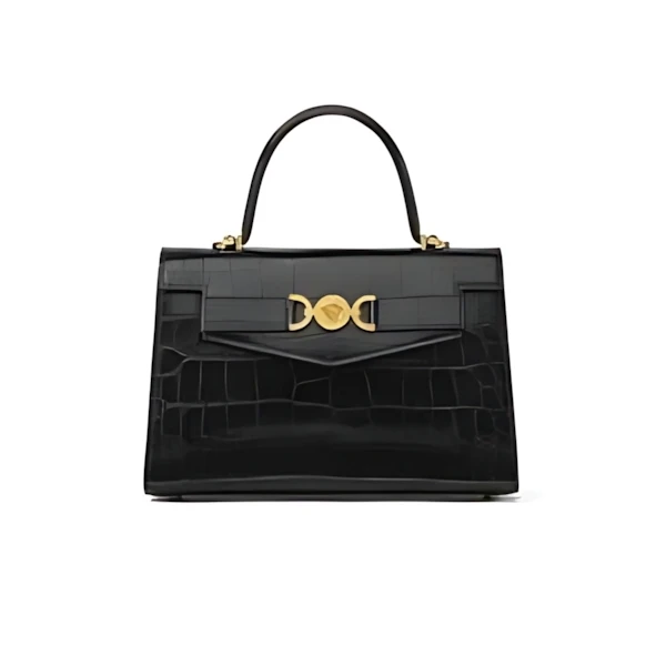 VERSACE クロコ型押し メドゥーサ '95 スモール ハンドバッグ