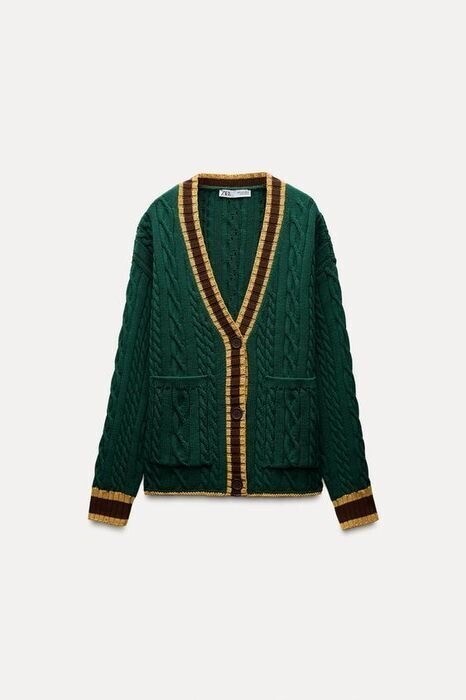 ZARA ケーブルニット カーディガン
