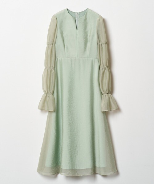 LOULOU WILLOUGHBY ギャザーシフォンスリーブワンピース