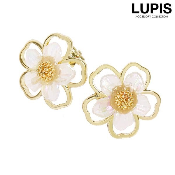 LUPIS オーロラ×ゴールドフラワーイヤリング