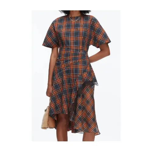 3.1 Phillip Lim Plaid Mix Draped Dress