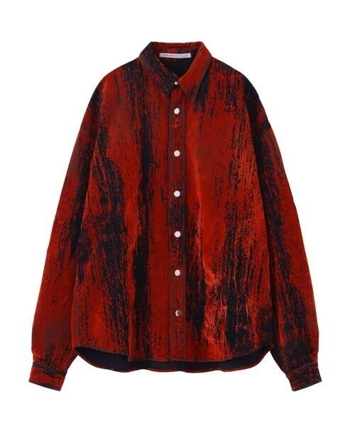 JOHN LAWRENCE SULLIVAN FLOCKED DENIM OVERSIZED SHIRT