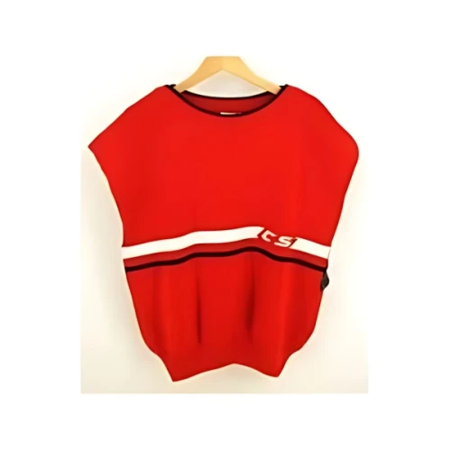 CMMN SWDN OVERSIZED DROPPED SHOULDER VEST WITH LOGO STRIPE