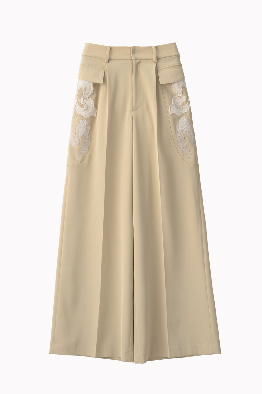 MURRAL Patchwork embroidered slacks (Beige)