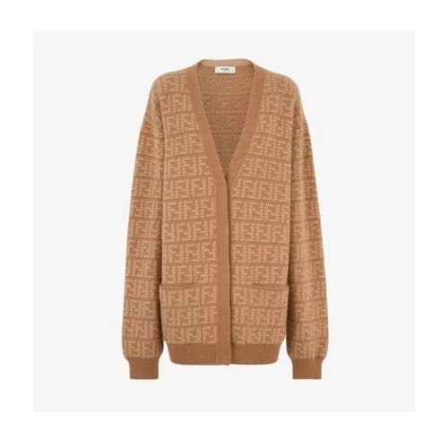 FENDI ブラウンカシミア カーディガン