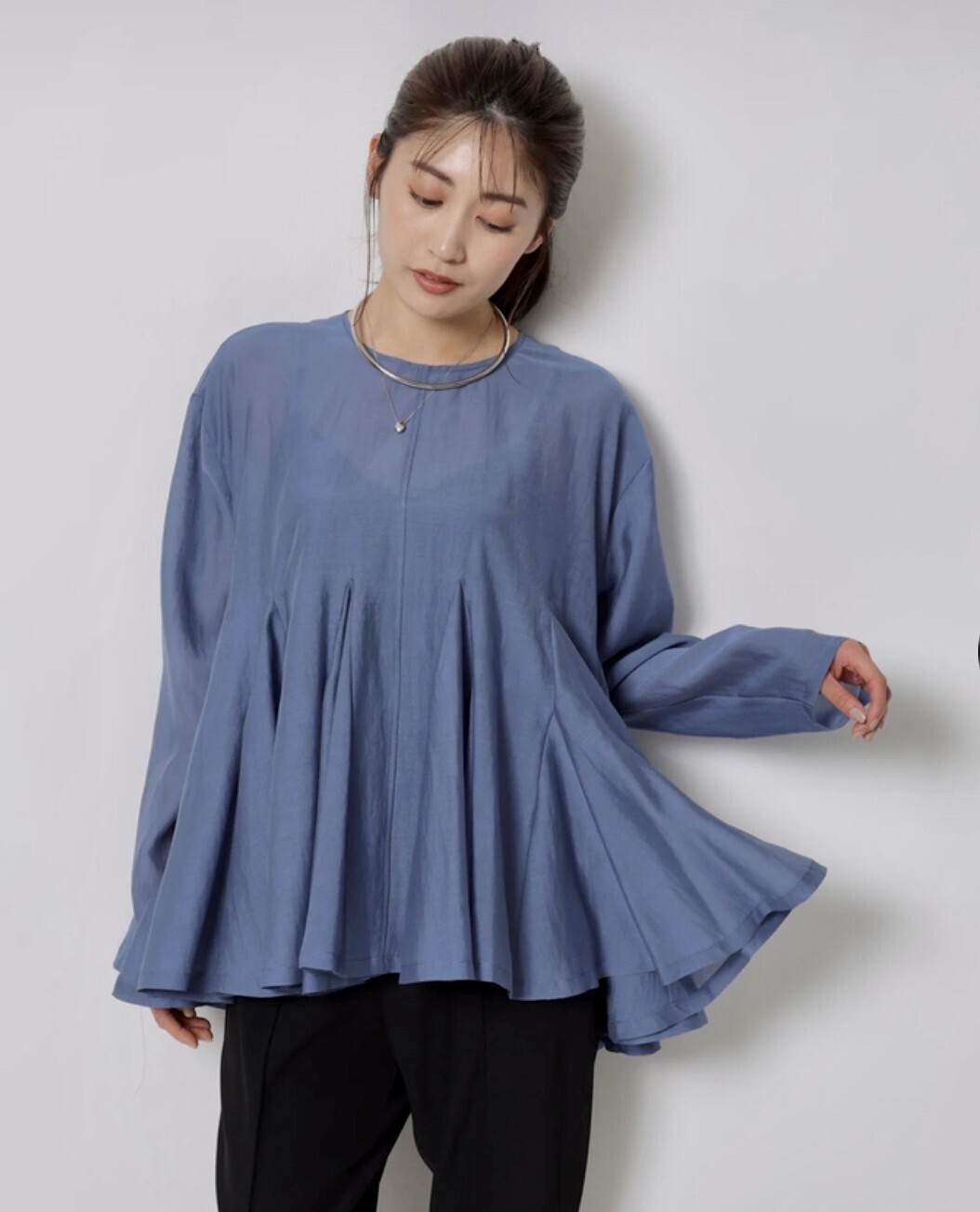 CADUNE シアーフレアブラウス