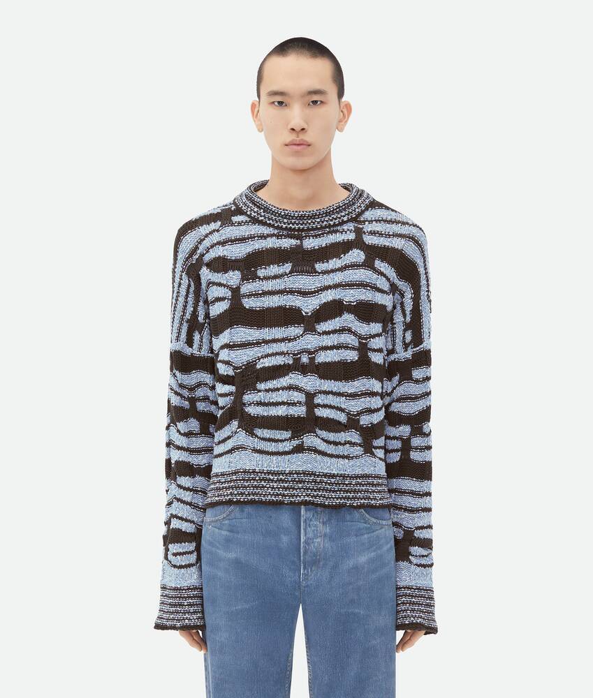 Bottega Veneta ディストーテッド ストライプ コットン セーター