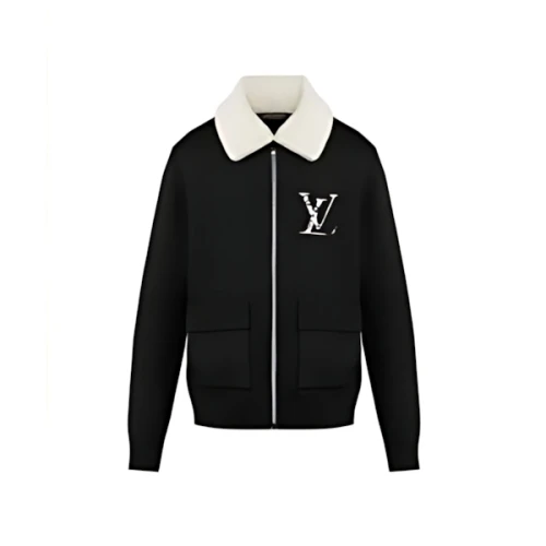LOUIS VUITTON ウールブルゾンウィズシアリングカラー