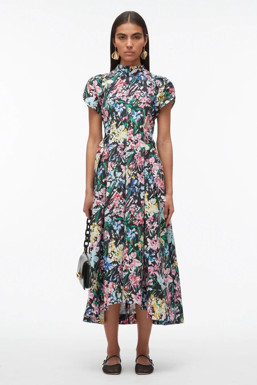 3.1 Phillip Lim Flowerworks Puff Sleeve Flare Dress