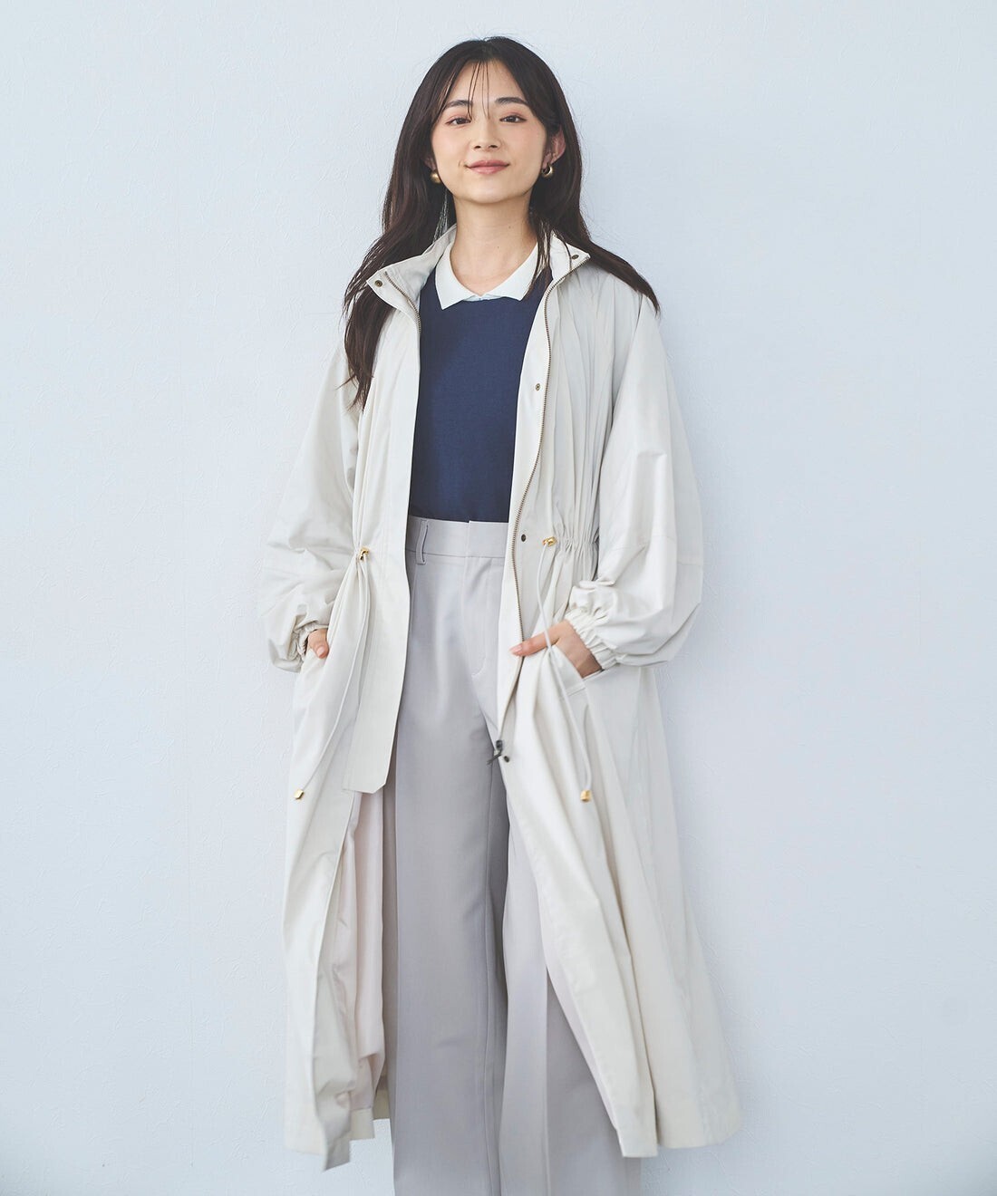 sirin メモリータフタロングブルゾン