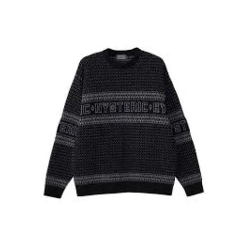 HYSTERIC GLAMOUR ロゴジャガード クルーネックニット