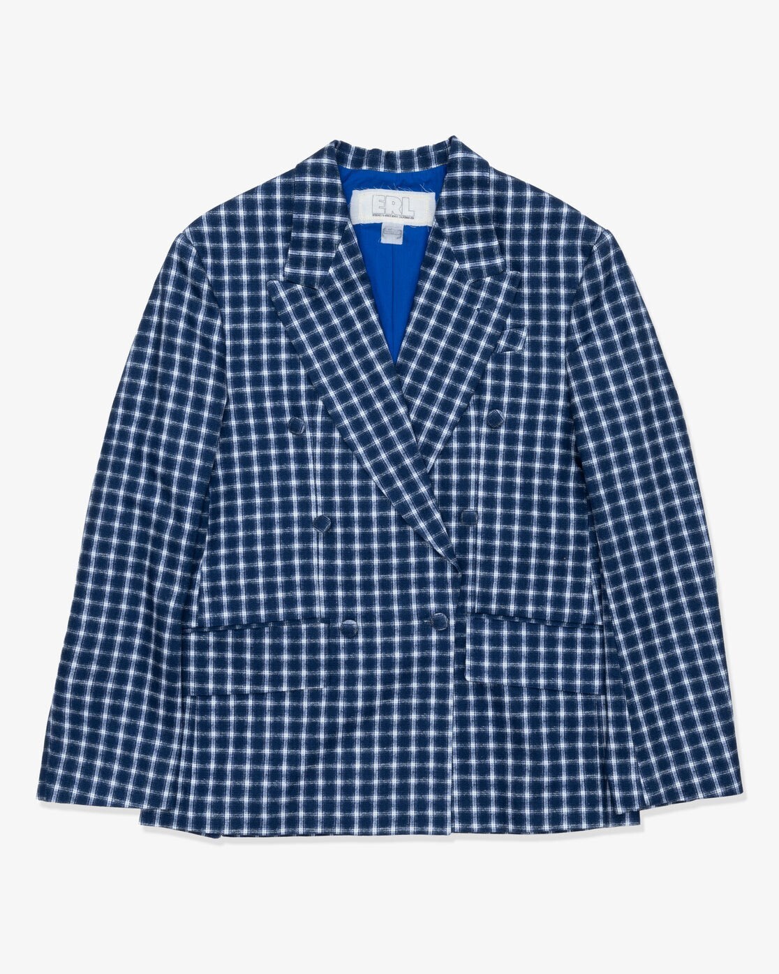 ERL Check Double Breasted JacketNavy