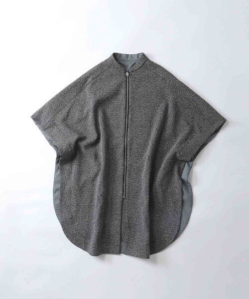 DRESSLAVE tweed reversible poncho coat