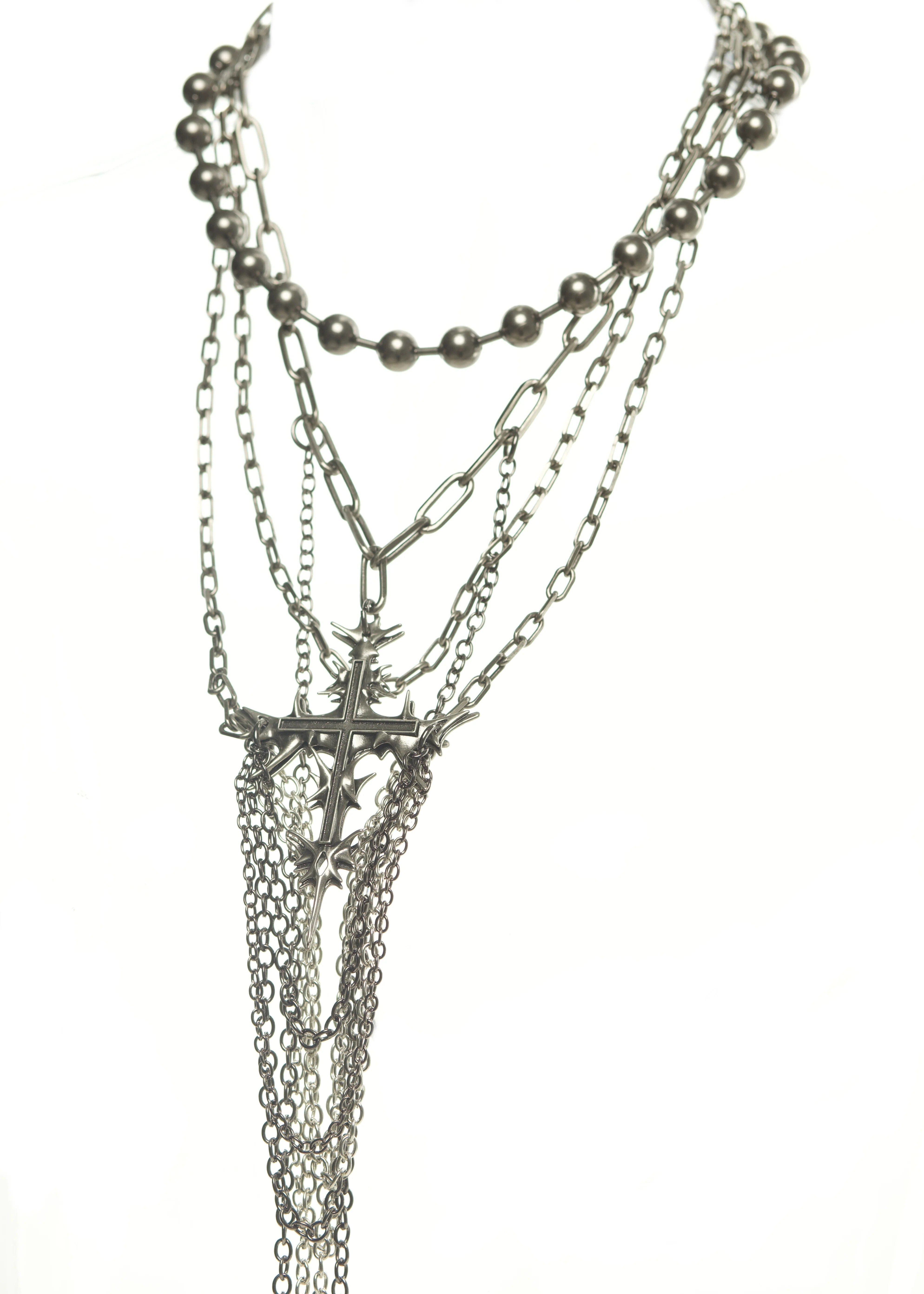 IIIMIII IIIMIII BlackPaintingII Multilayer fringe Necklace