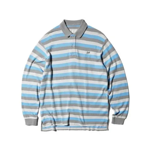 ERL STRIPED LONG SLEEVE POLO KNIT