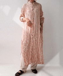 antiqua シワ加工ワンピース ワンピース レディース 長袖・pk-00735