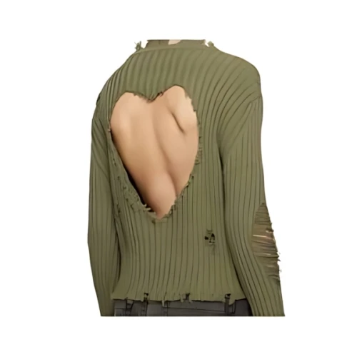 OPEN YY DAMAGED HEART PULLOVER
