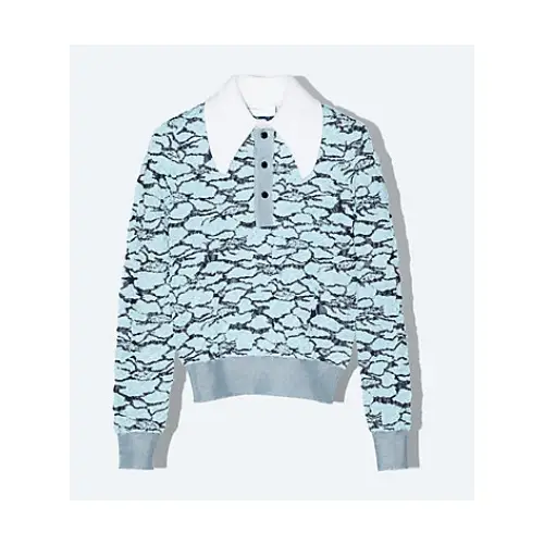 TOGA Flower jacquard knit polo shirt