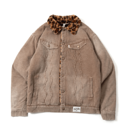 Badway leopard boa jacket