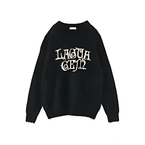 LAGUA GEM SWIRL LOGO SHAGGY ニット