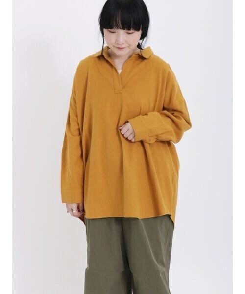 Samansa Mos2 起毛柄アソート後ろ開きスキッパーチュニック