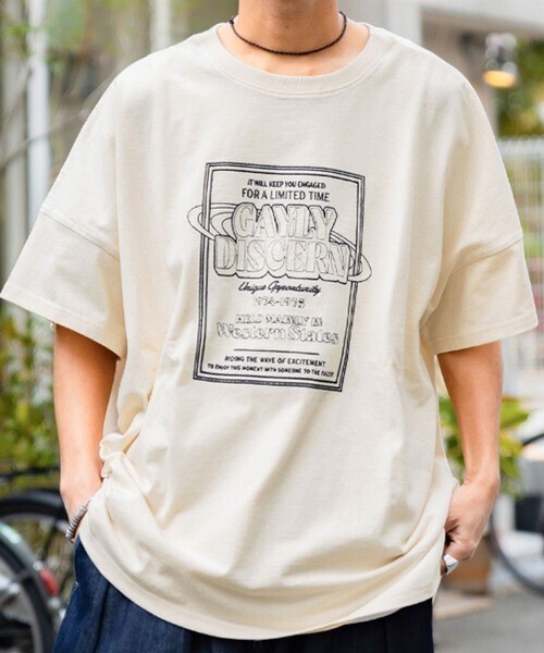 Java 色違いで揃えたくなるTee。オーガニックコットン混　綿100％前後2wayステッチ刺繍半袖Tシャツ