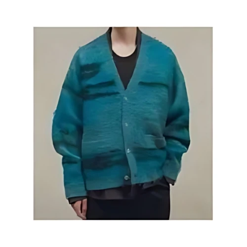 monkey time BRSHD MHR JACQUARD V NECK CARDIGAN