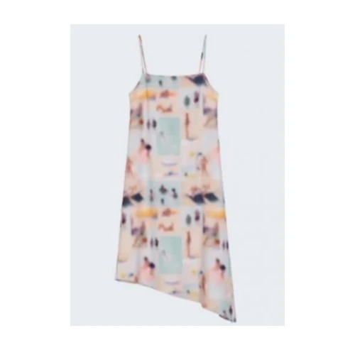 TYPESERVICE YOSIGO X TSW_ASYMMETRY PRINT DRESS (PINK)