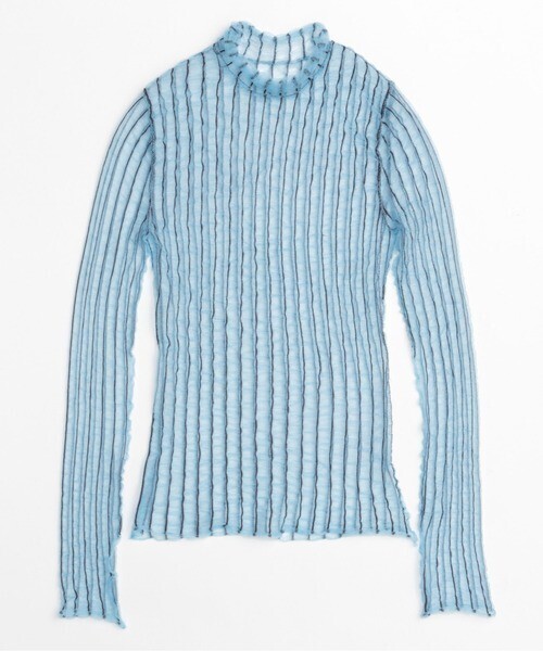 MAISON SPECIAL Shirring Stripe Sheer Knitwear