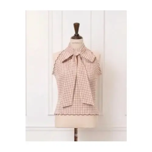 MISTREASS Rose Embroidery Gingham Blouse
