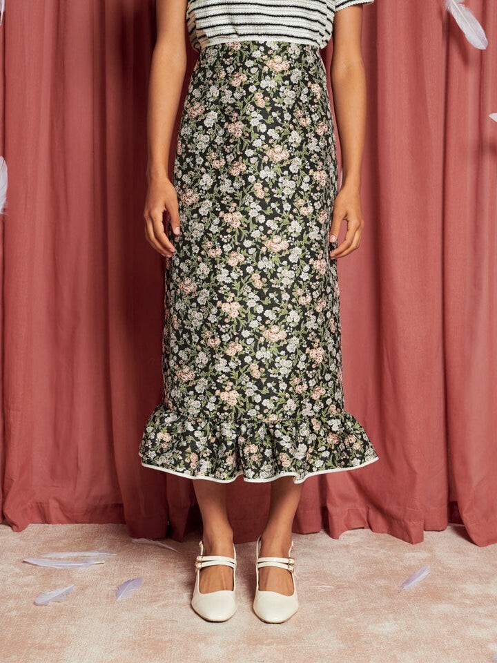 sister jane Graces Jacquard Midi Skirt