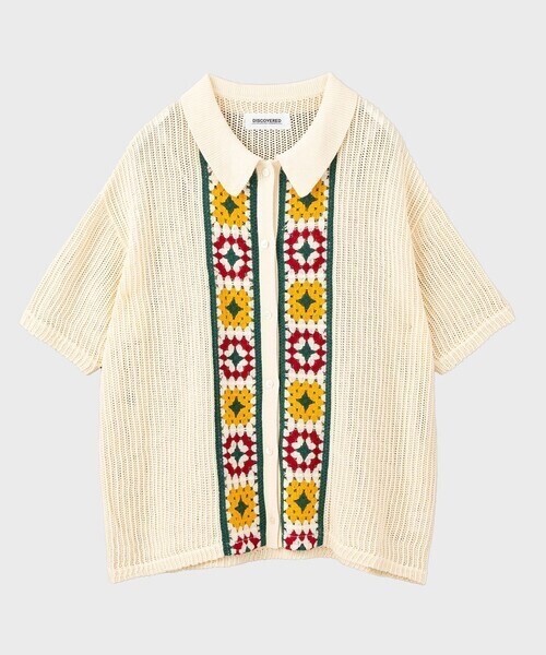 DISCOVERED CROCHET LINE KNIT SHIRTS