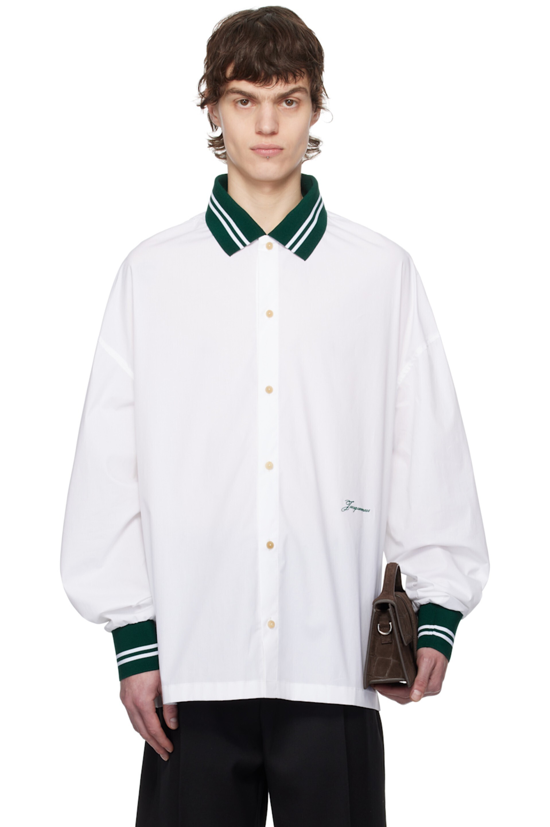 JACQUEMUS ホワイト La Croisière 'The Baseball long-sleeve' シャツ