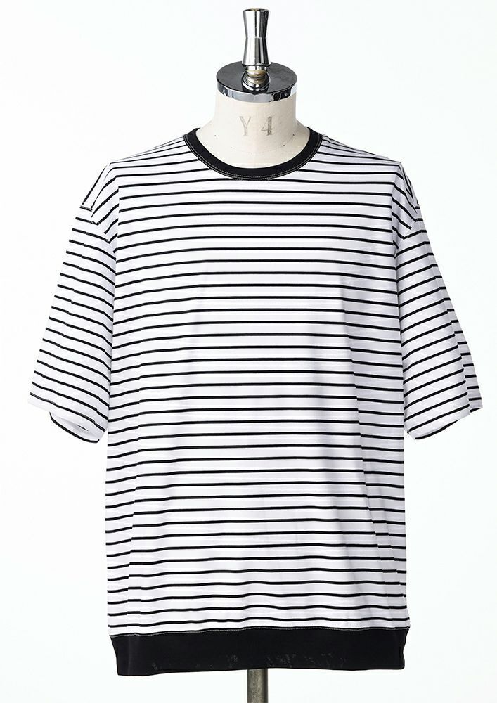 AKM SUPIMA COTTON PONTE S/S LOOSE FIT BORDER T