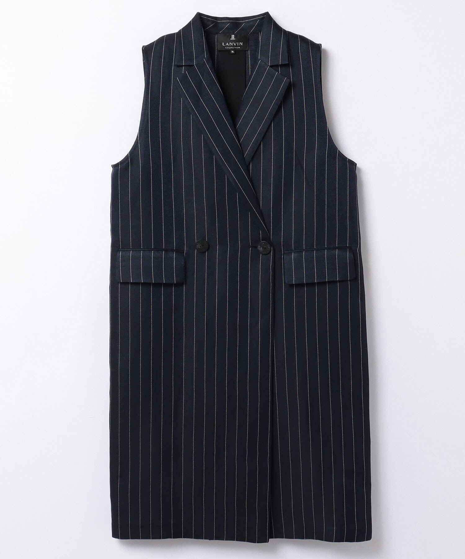 LANVIN COLLECTION ピンストライプロングベスト