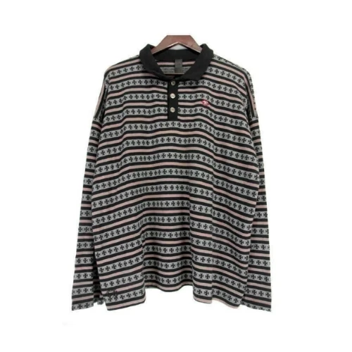 Chrome Hearts MATTY BOY Y Not Stripe Cross Polo