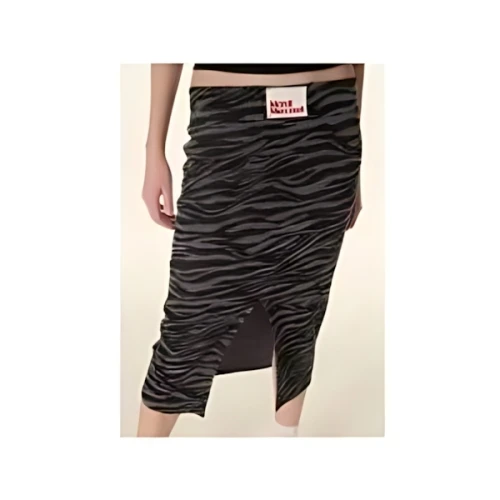 Mardi Mercredi MIDI SKIRT ZEBRA_CHARCOAL