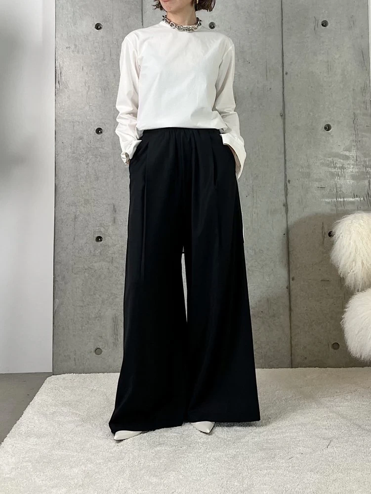 CHIEKO+ CYLINDER silk wool pants