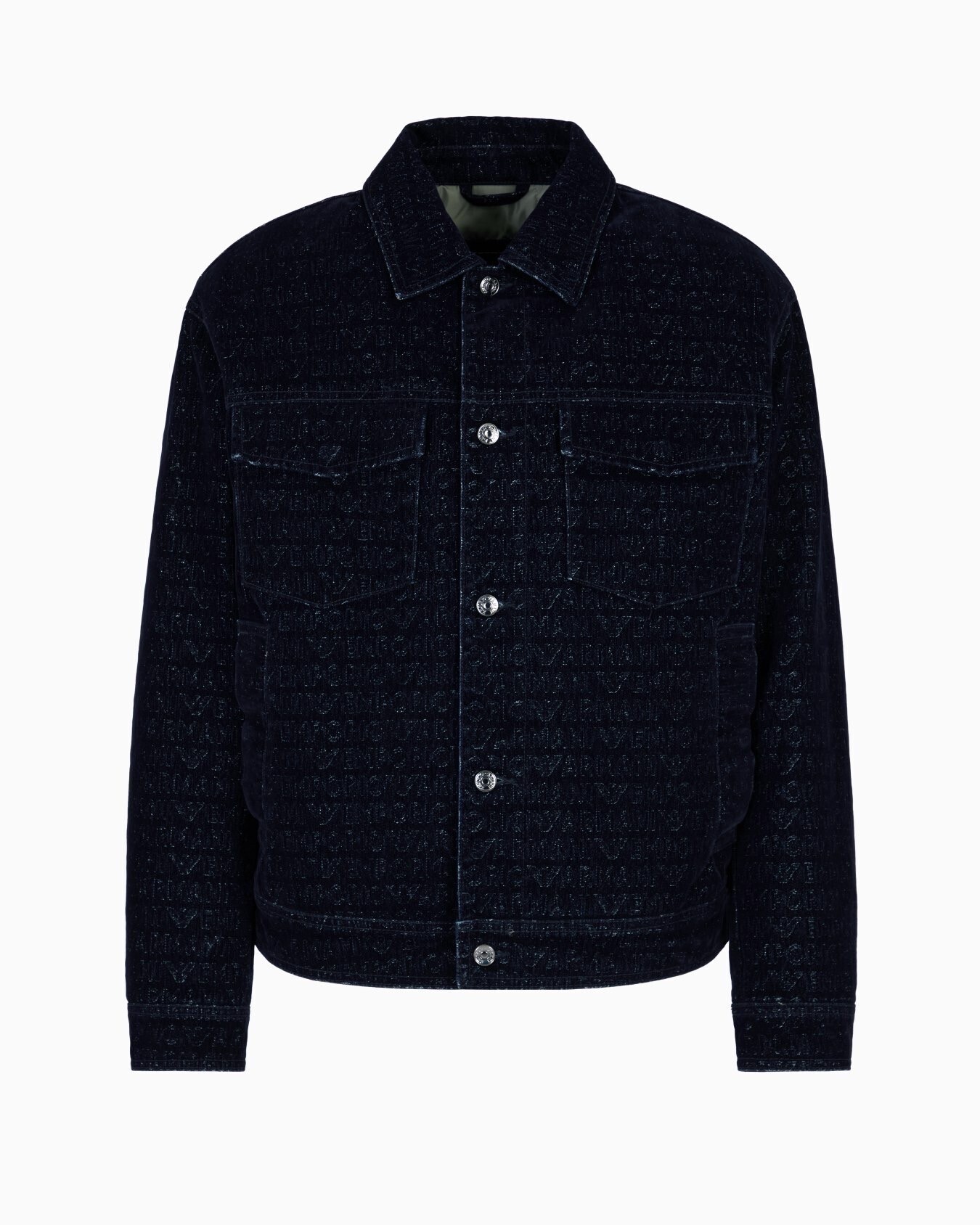 EMPORIO ARMANI ジャケット デニム オールオーバー フロックロゴレタリング