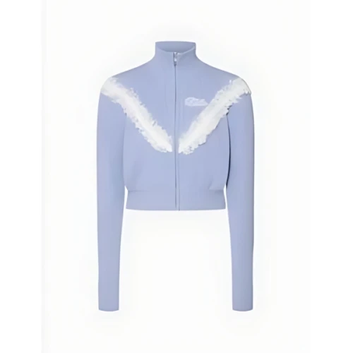 Alessandra Rich WOOL BLEND KNITTED CARDIGAN WITH ZIP