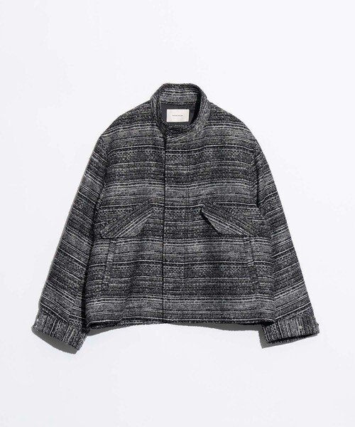 MAISON SPECIAL 《UNISEX》Mall Tweed Jacquard Dress-Over Short Mods Coat