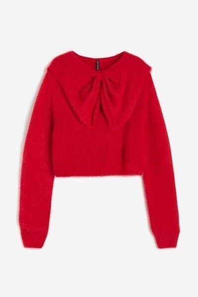 H&M リボンデザイン フラッフィニットセーター