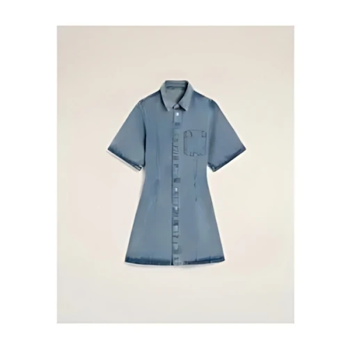 AMI Paris ウォッシュドデニム ショートスリーブ シャツドレス