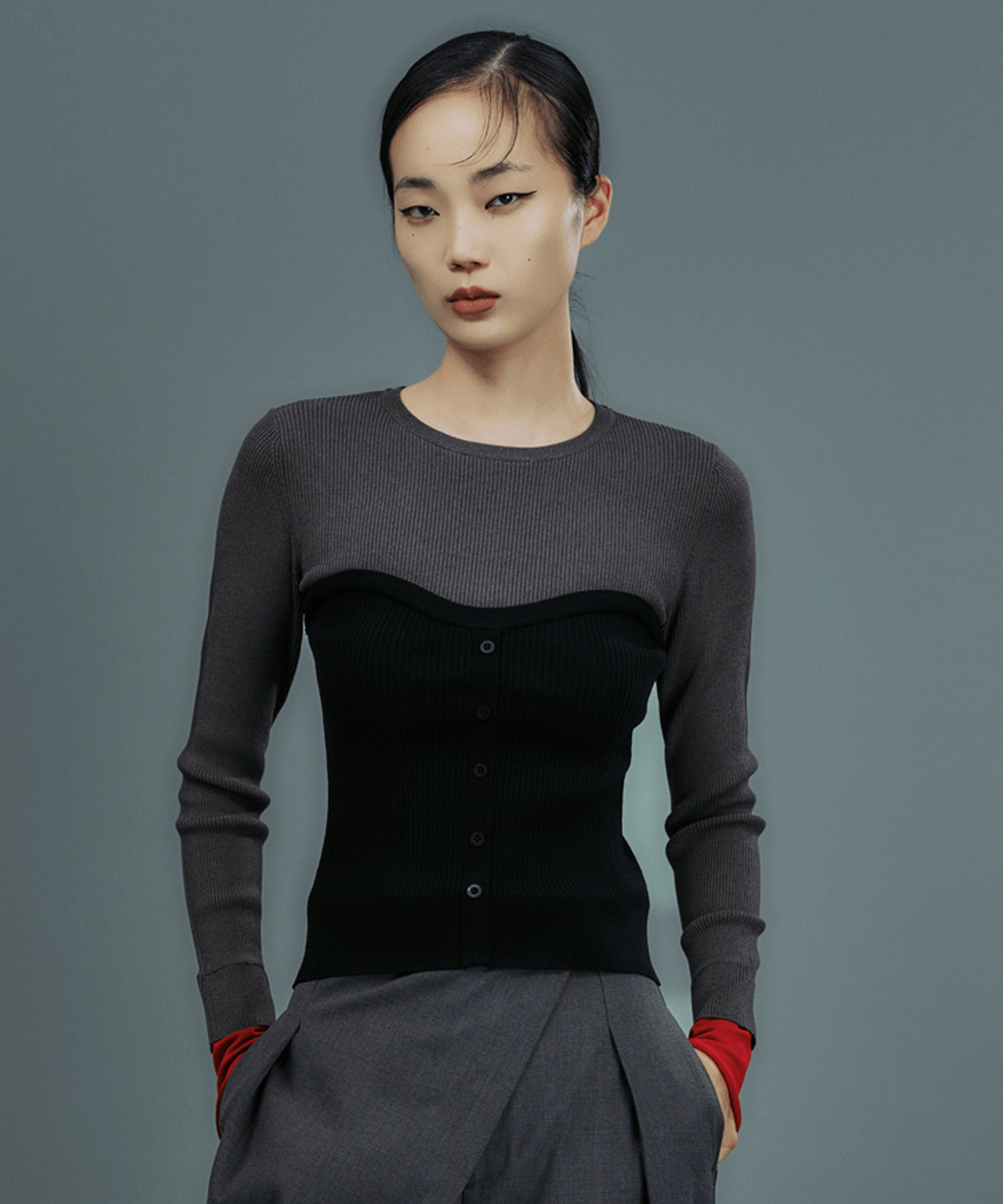 LAEMUSE BUSTIER DOCKING RIB KNIT