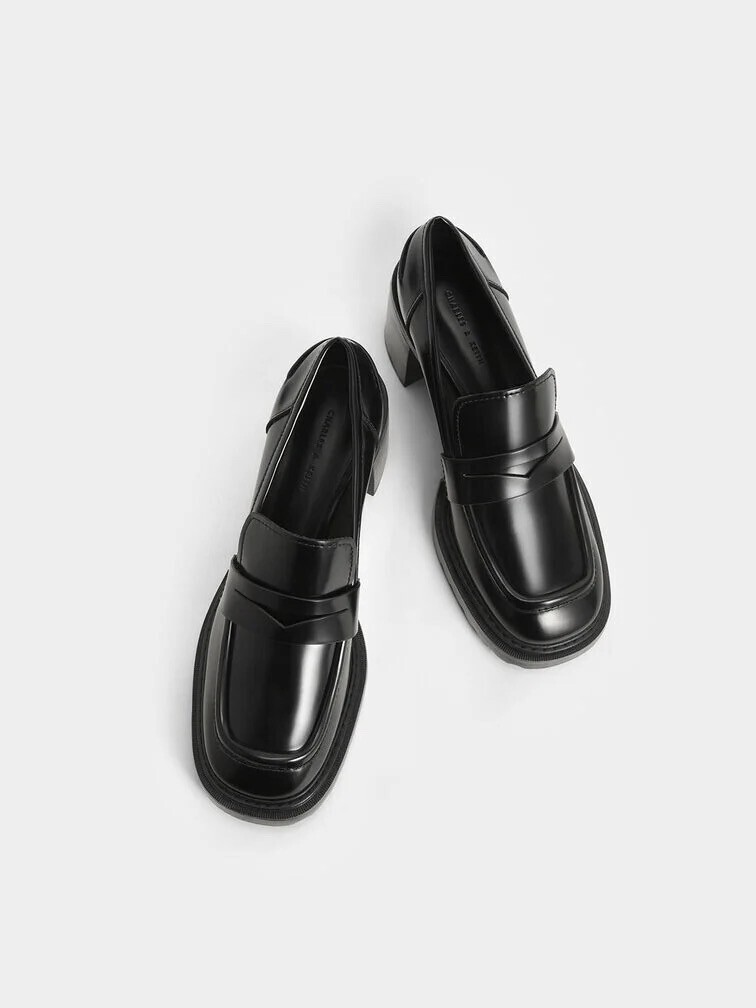 CHARLES & KEITH ペニーローファー パンプス - ブラック