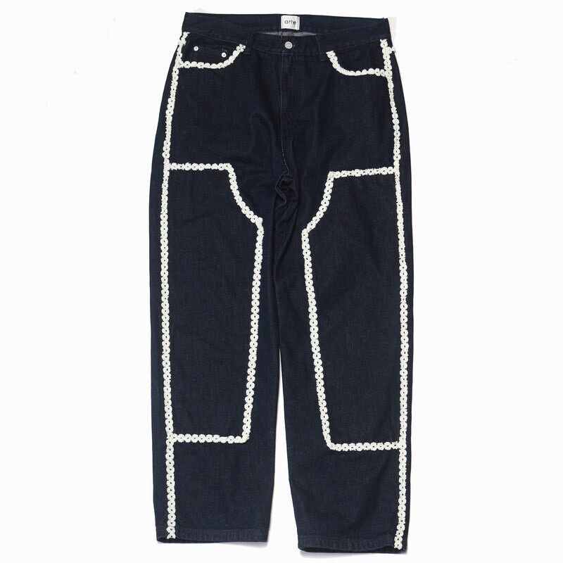 ARTE ANTWERP Flower Trim Workwear Jeans