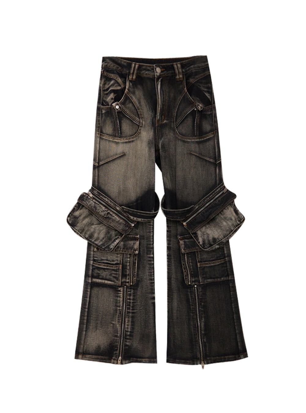 PEOPLESTYLE Potts Merson Multi-Pocket Wide Denim